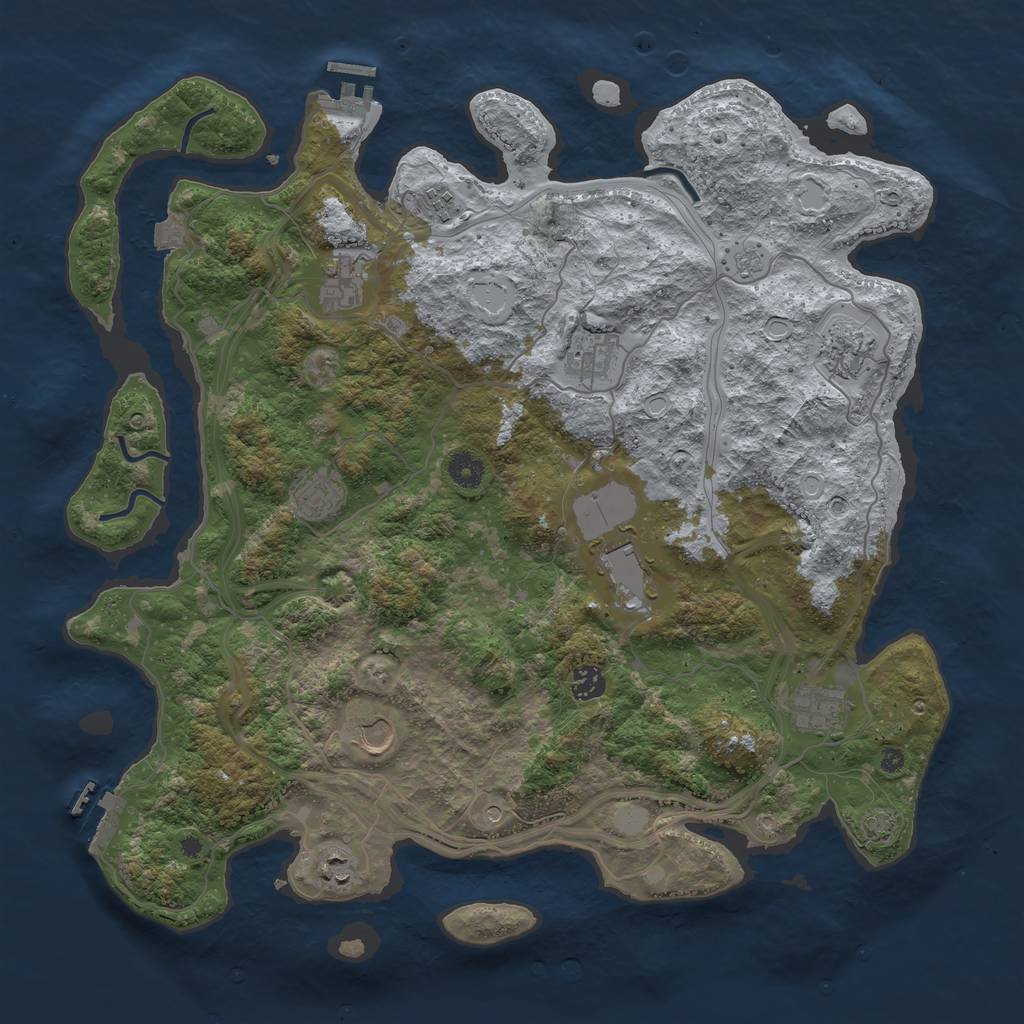 Rust Map: Procedural Map, Size: 4250, Seed: 227974969, 18 Monuments