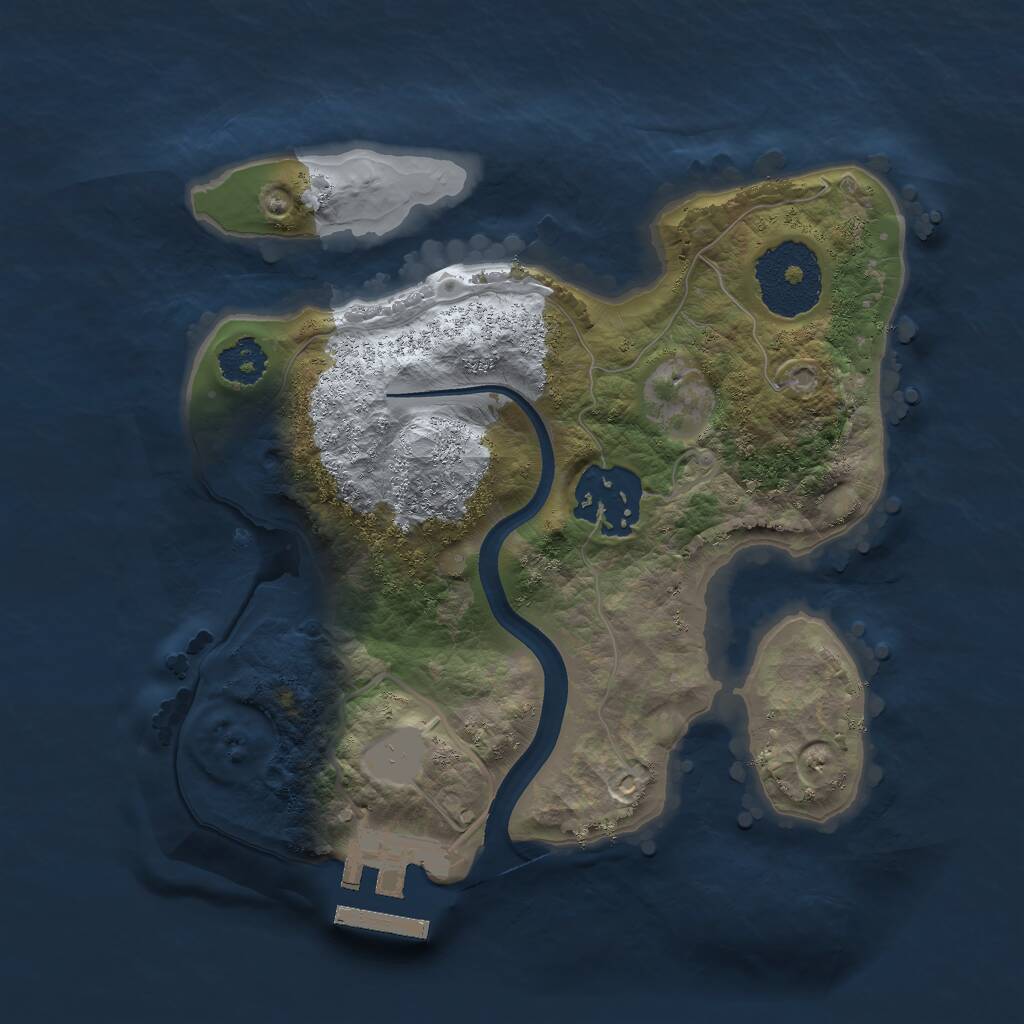 Rust Map: Procedural Map, Size: 2200, Seed: 2137303009, 3 Monuments