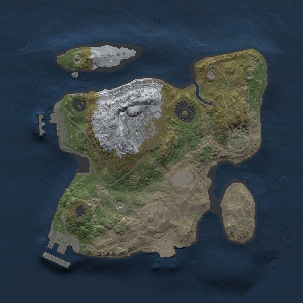 Rust Map: Procedural Map, Size: 2200, Seed: 2137303009, 8 Monuments