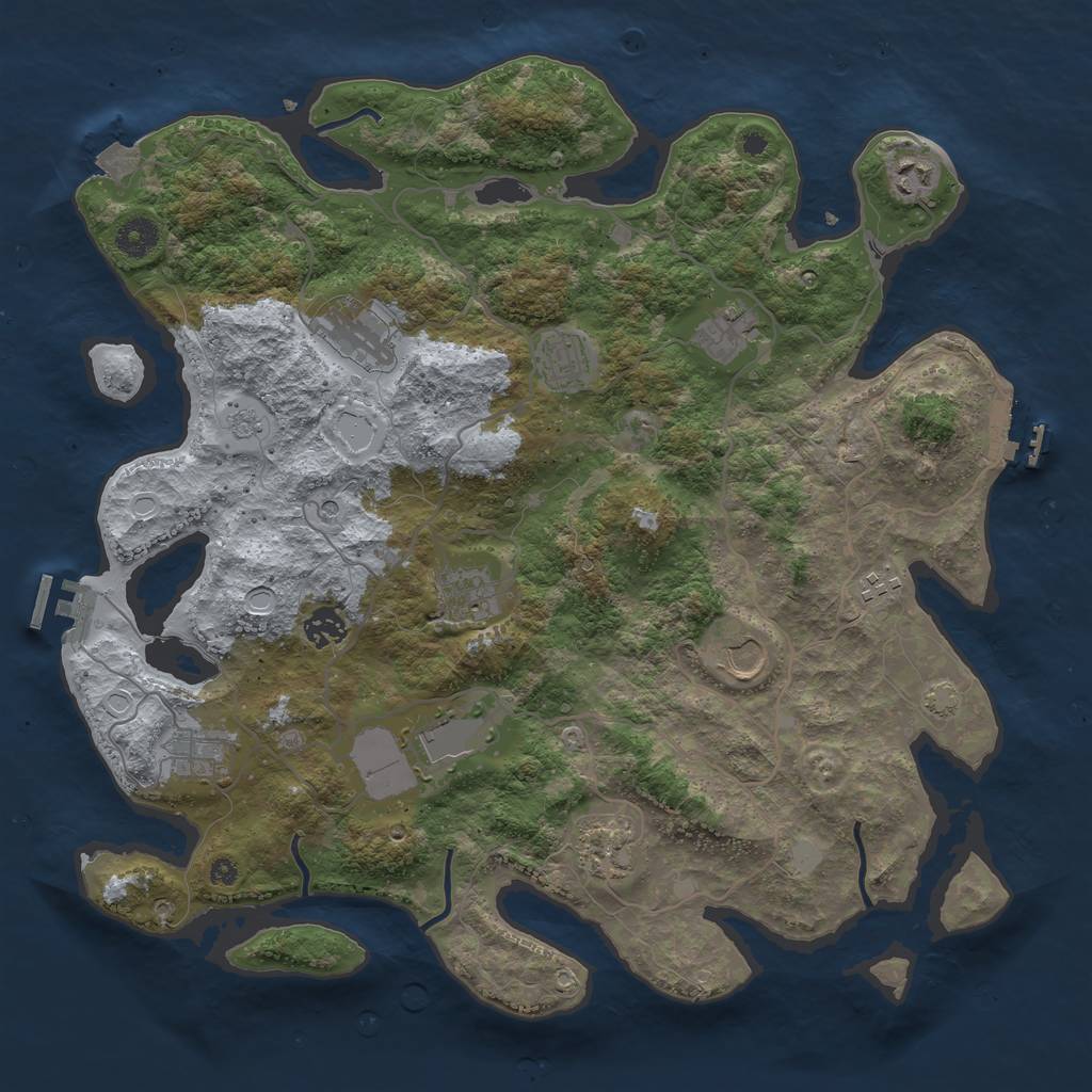 Rust Map: Procedural Map, Size: 4000, Seed: 26031982, 19 Monuments
