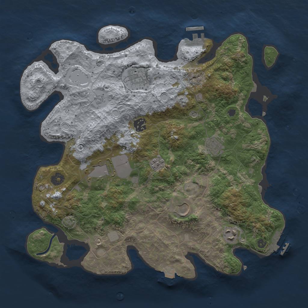 Rust Map: Procedural Map, Size: 3500, Seed: 956030372, 15 Monuments