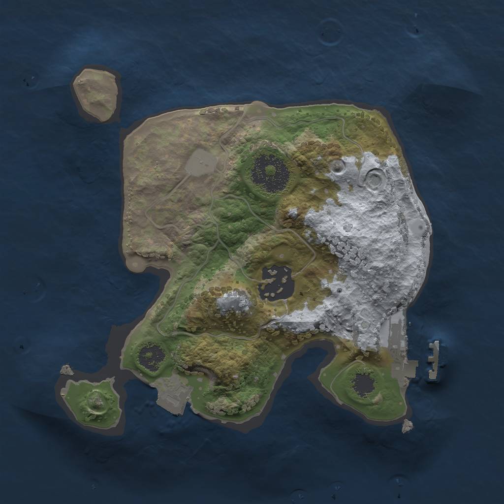 Rust Map: Procedural Map, Size: 2000, Seed: 1075286776, 5 Monuments