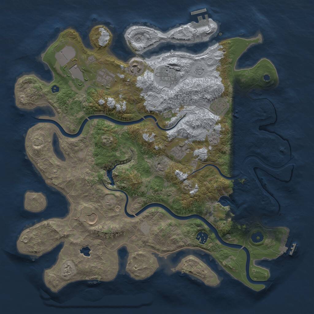Rust Map: Procedural Map, Size: 4000, Seed: 751741, 15 Monuments