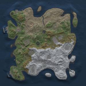 Thumbnail Rust Map: Procedural Map, Size: 3650, Seed: 44308837, 19 Monuments