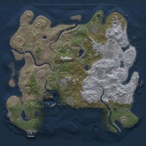 Thumbnail Rust Map: Procedural Map, Size: 4300, Seed: 624447, 16 Monuments