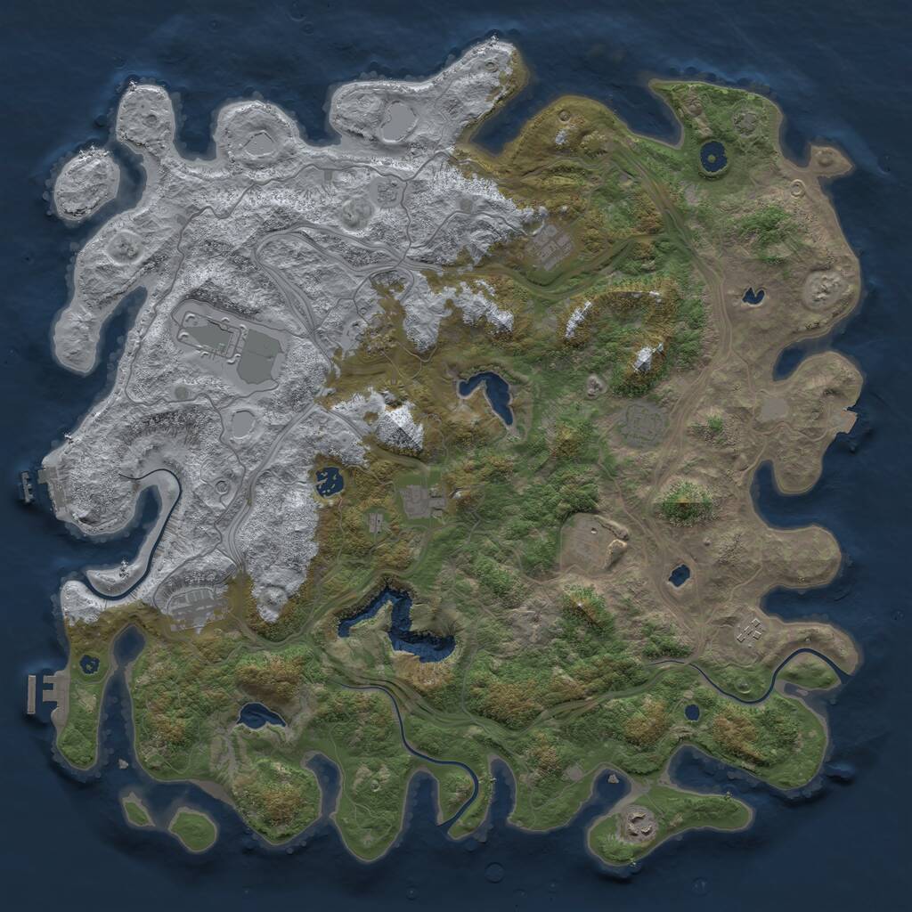 Rust Map: Procedural Map, Size: 4750, Seed: 448861299, 16 Monuments