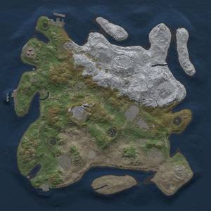 Thumbnail Rust Map: Procedural Map, Size: 3700, Seed: 691736716, 17 Monuments