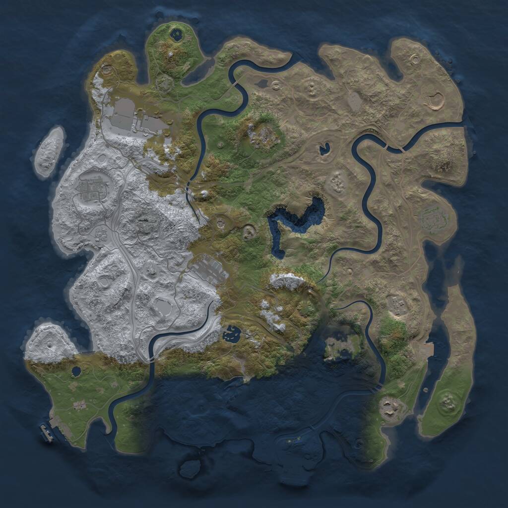 Rust Map: Procedural Map, Size: 4300, Seed: 1143, 18 Monuments