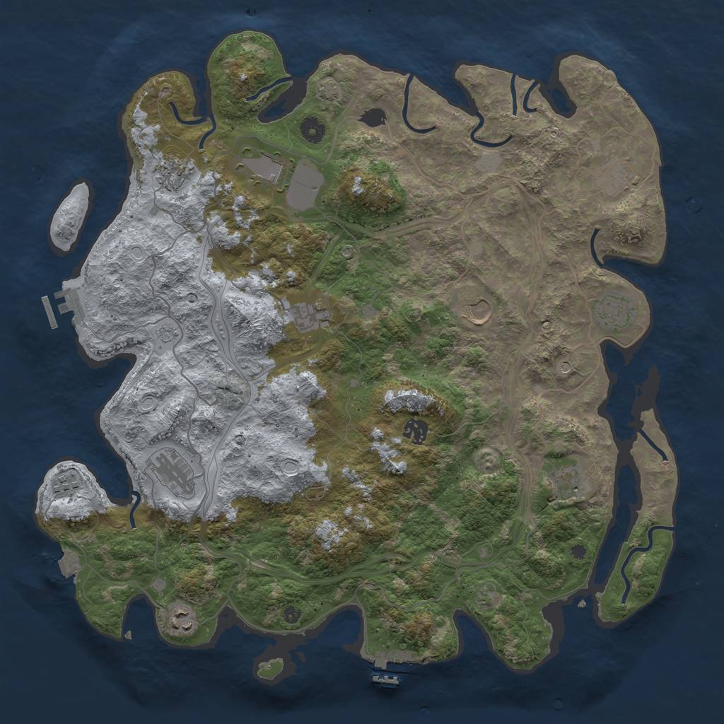 Rust Map: Procedural Map, Size: 4300, Seed: 1143, 19 Monuments