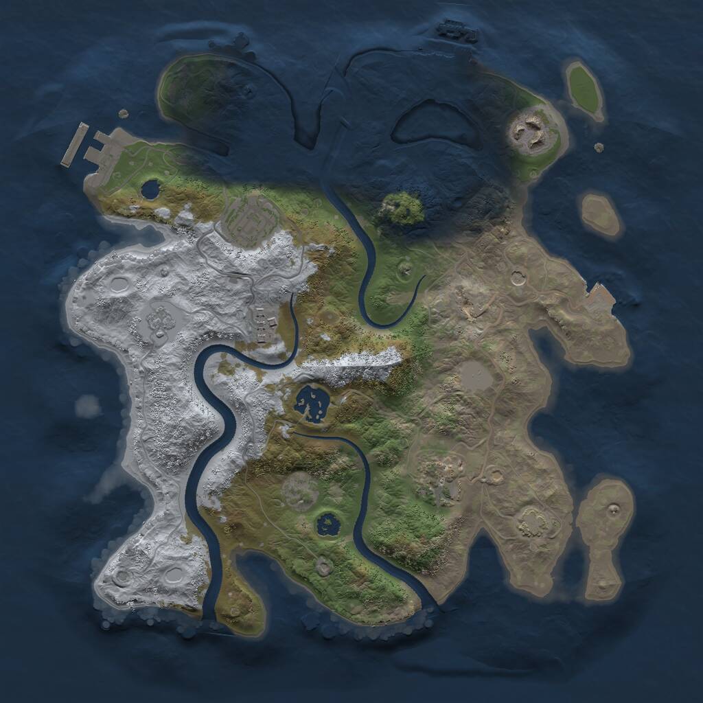 Rust Map: Procedural Map, Size: 3000, Seed: 1984587429, 13 Monuments