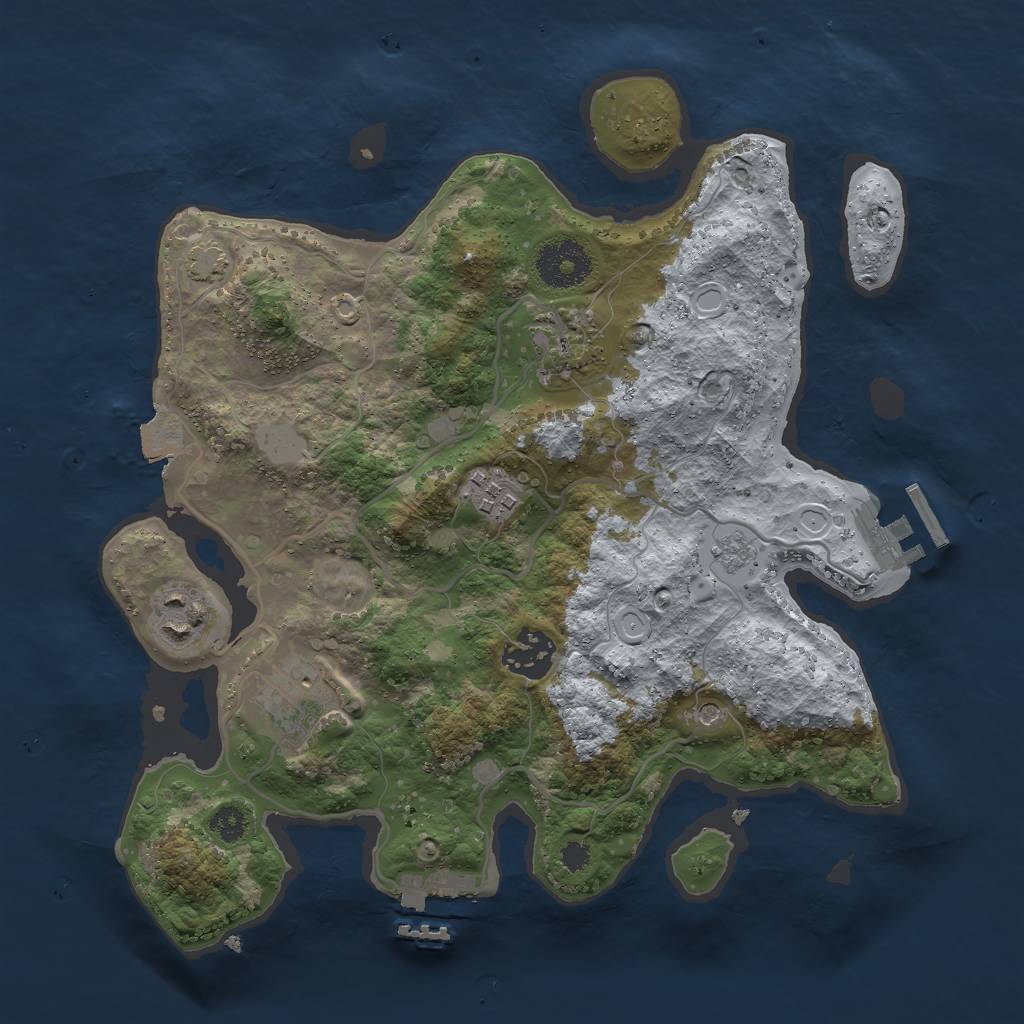 Rust Map: Procedural Map, Size: 3000, Seed: 1922402353, 13 Monuments