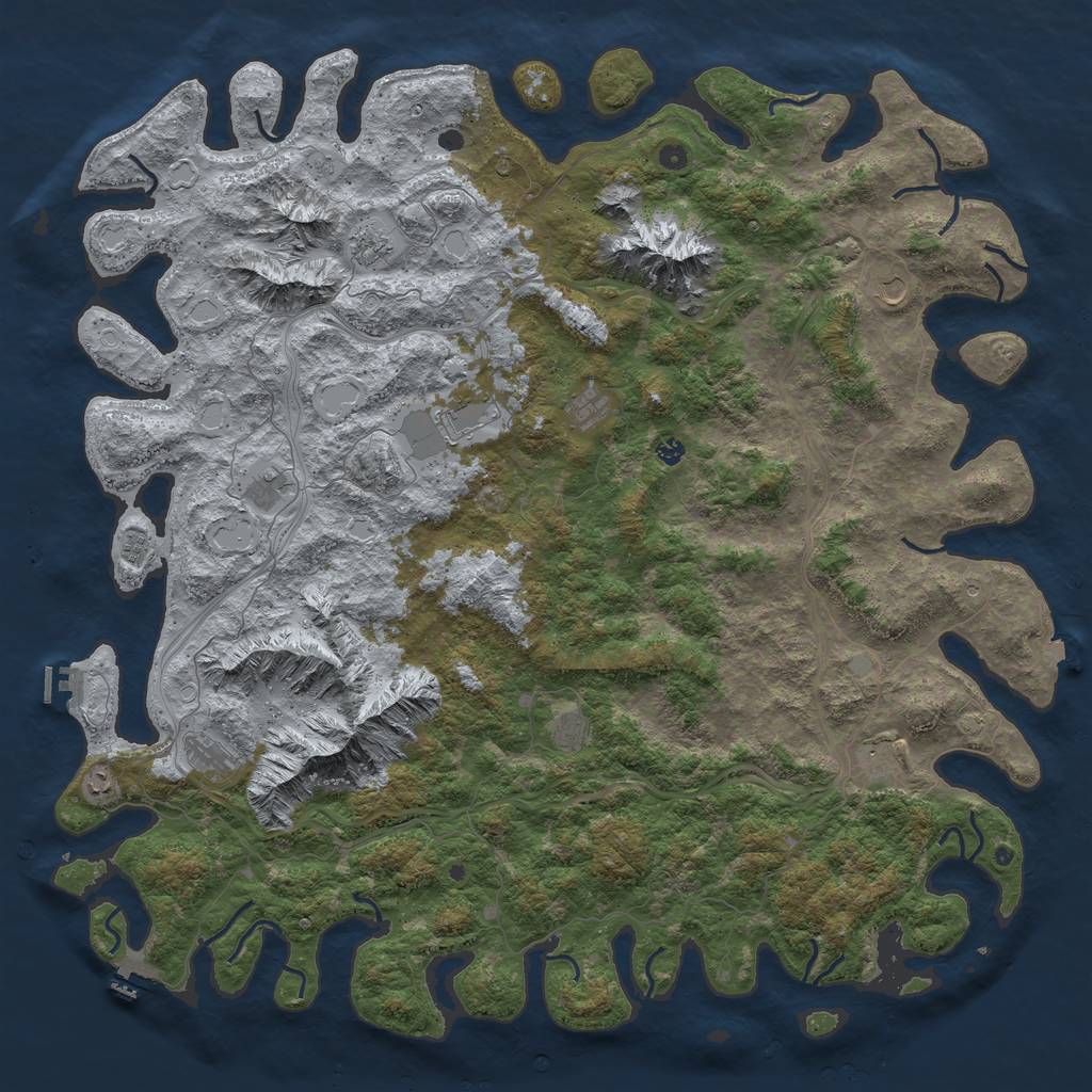 Rust Map: Procedural Map, Size: 6000, Seed: 786126330, 19 Monuments