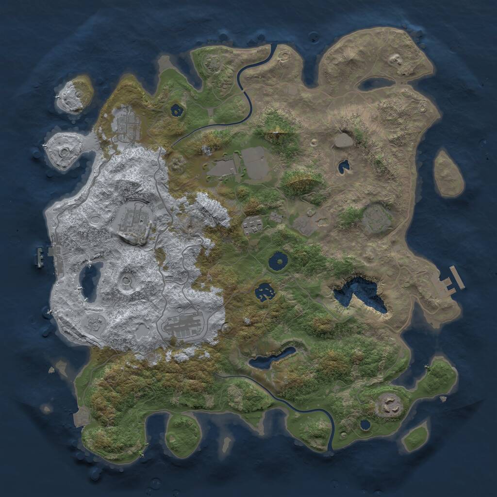 Rust Map: Procedural Map, Size: 4000, Seed: 1760511638, 15 Monuments