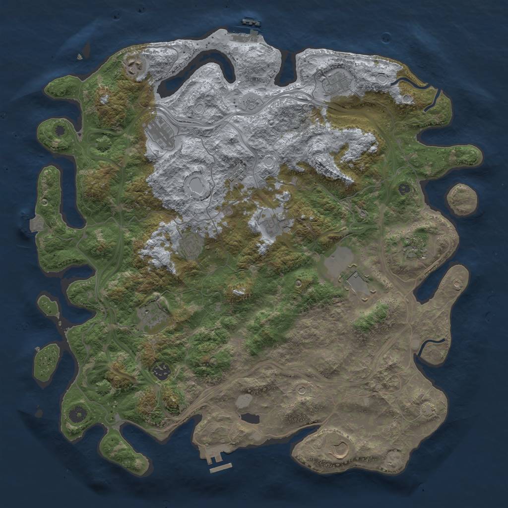 Rust Map: Procedural Map, Size: 4500, Seed: 154525, 19 Monuments