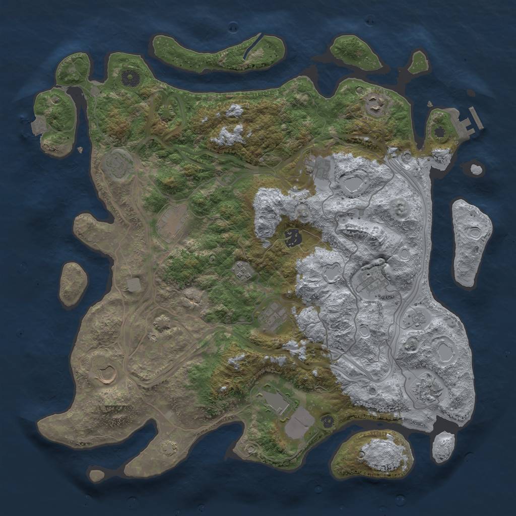 Rust Map: Procedural Map, Size: 4250, Seed: 64064326, 18 Monuments