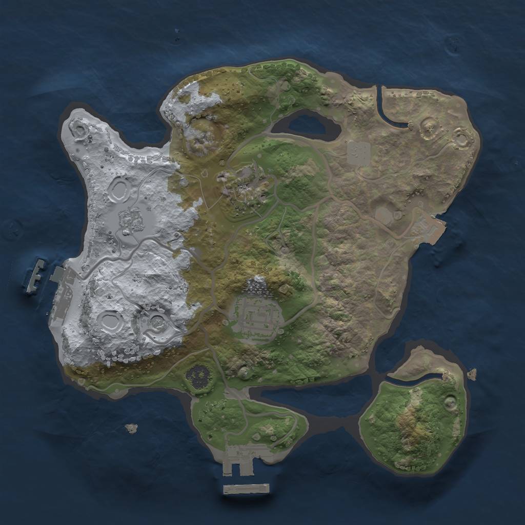 Rust Map: Procedural Map, Size: 2300, Seed: 682902419, 9 Monuments