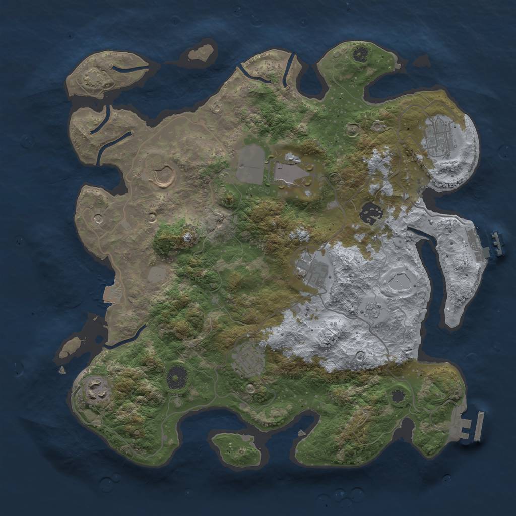 Rust Map: Procedural Map, Size: 3500, Seed: 738659919, 15 Monuments