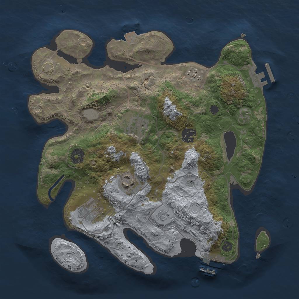 Rust Map: Procedural Map, Size: 3000, Seed: 551774559, 13 Monuments