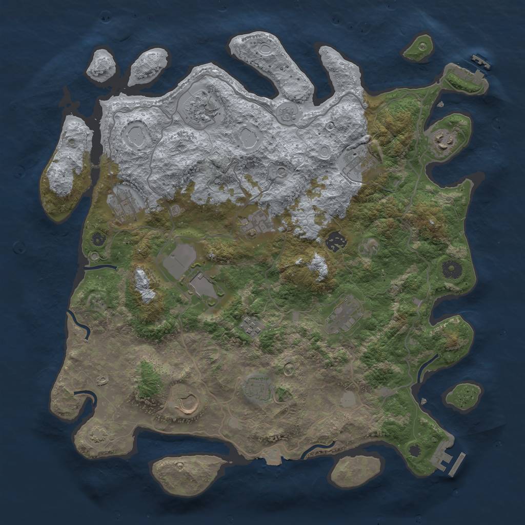 Rust Map: Procedural Map, Size: 4000, Seed: 31431, 19 Monuments