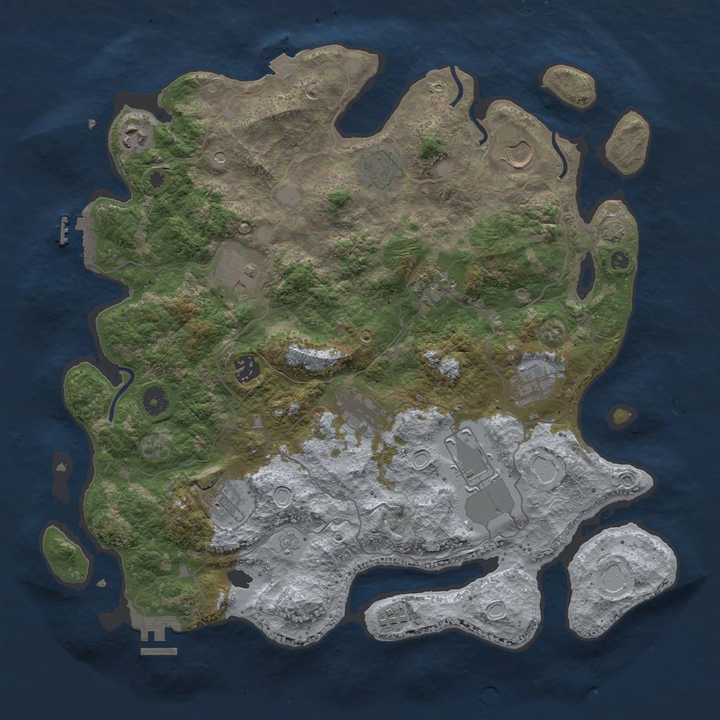 Rust Map: Procedural Map, Size: 4000, Seed: 1356118038, 19 Monuments