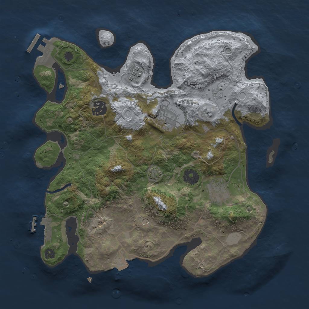 Rust Map: Procedural Map, Size: 3000, Seed: 314337622, 12 Monuments