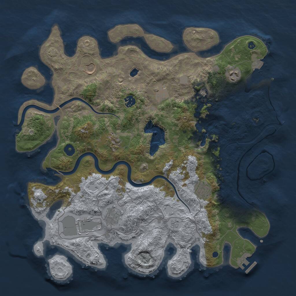 Rust Map: Procedural Map, Size: 4000, Seed: 165156, 14 Monuments
