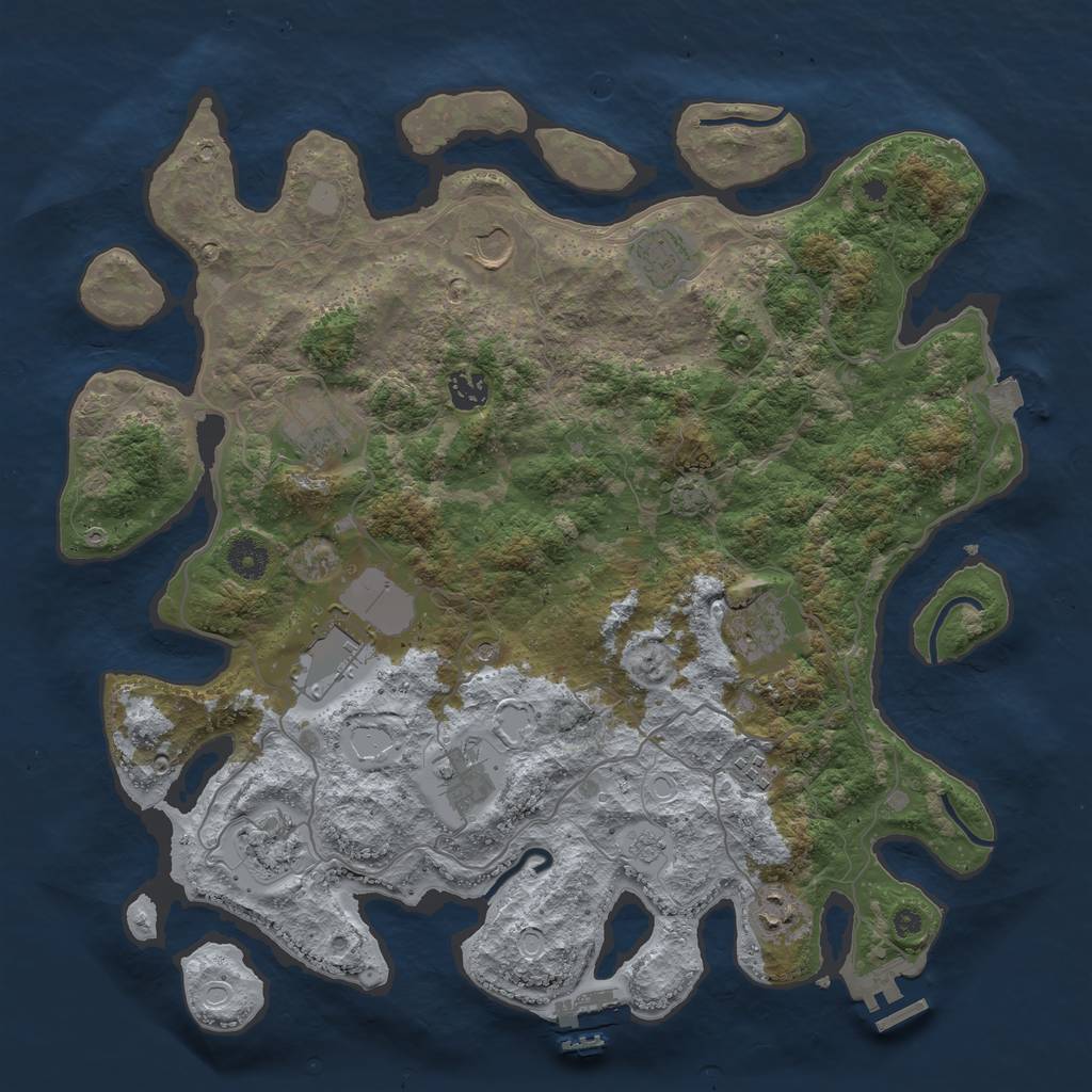 Rust Map: Procedural Map, Size: 4000, Seed: 165156, 18 Monuments