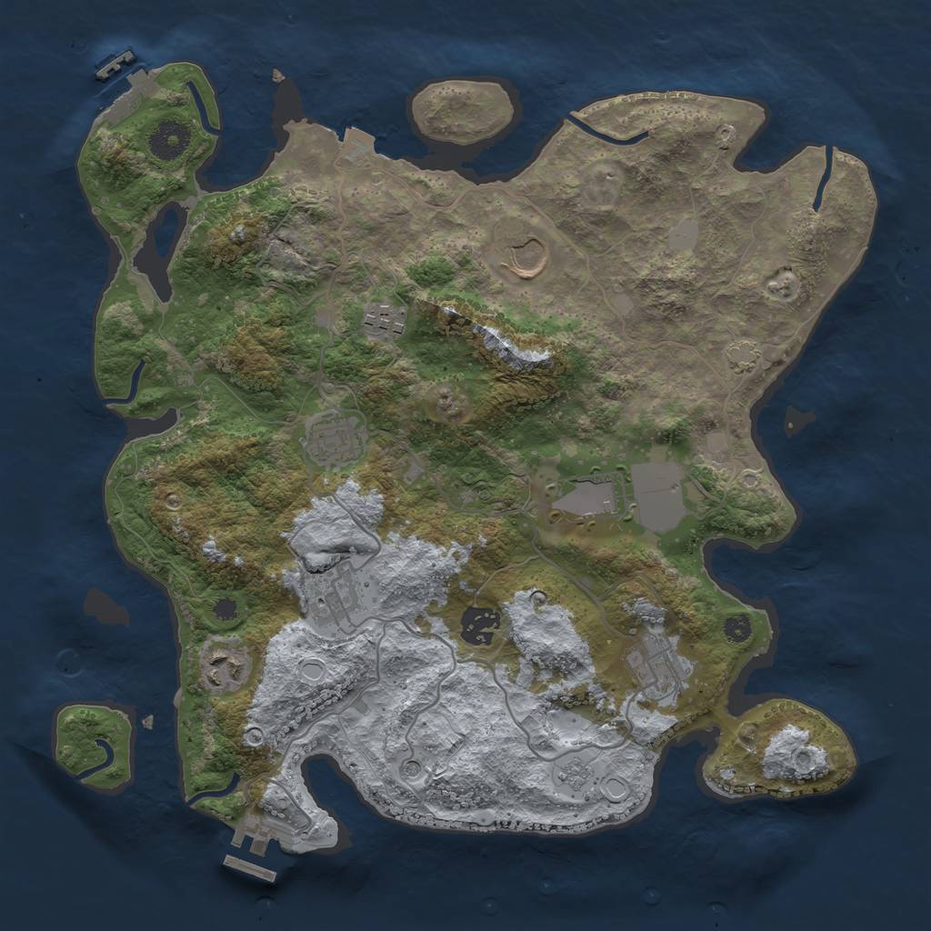 Rust Map: Procedural Map, Size: 3500, Seed: 11723613, 16 Monuments