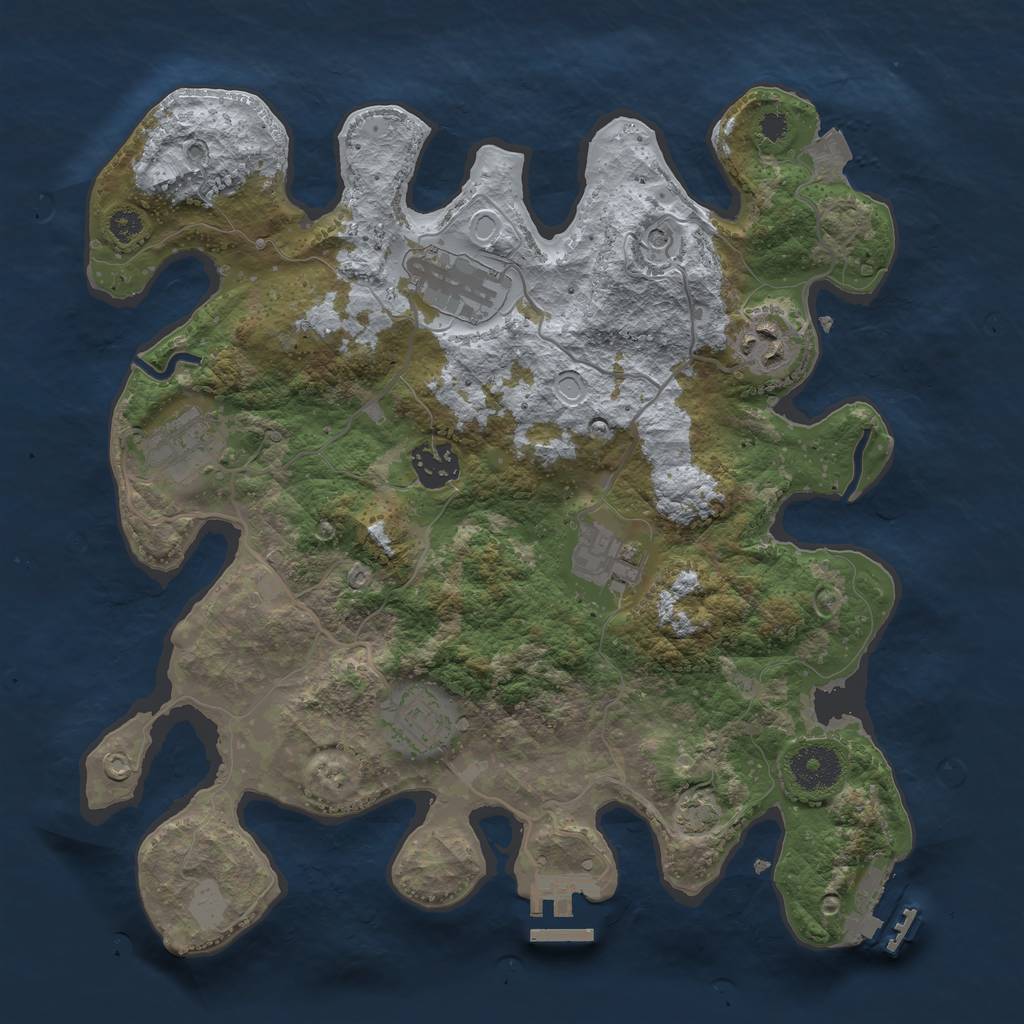 Rust Map: Procedural Map, Size: 3250, Seed: 336500864, 13 Monuments