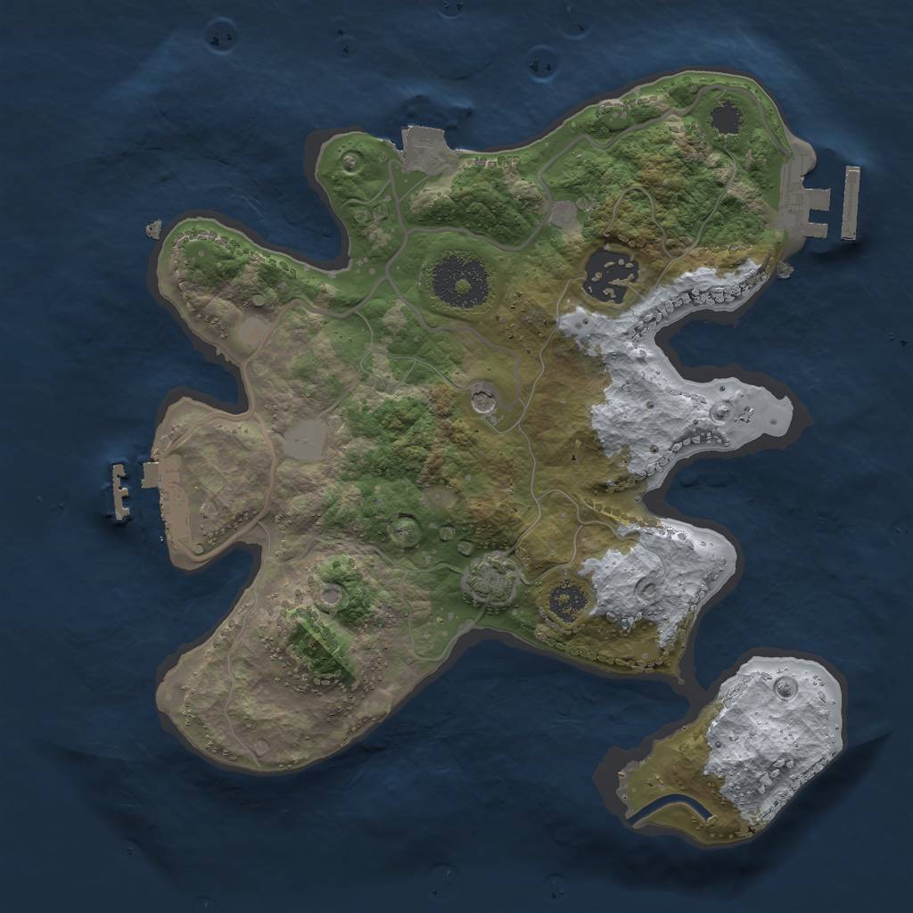 Rust Map: Procedural Map, Size: 2500, Seed: 1612282037, 8 Monuments