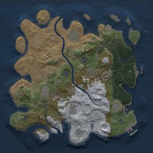 Thumbnail Rust Map: Procedural Map, Size: 3500, Seed: 228598610, 17 Monuments