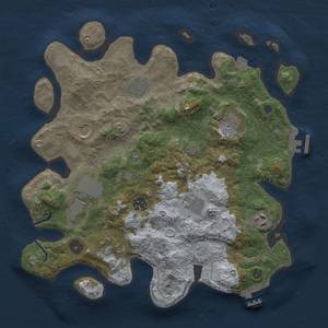 Thumbnail Rust Map: Procedural Map, Size: 3500, Seed: 228598610, 17 Monuments