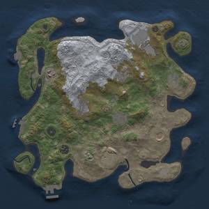 Thumbnail Rust Map: Procedural Map, Size: 3500, Seed: 638253265, 17 Monuments