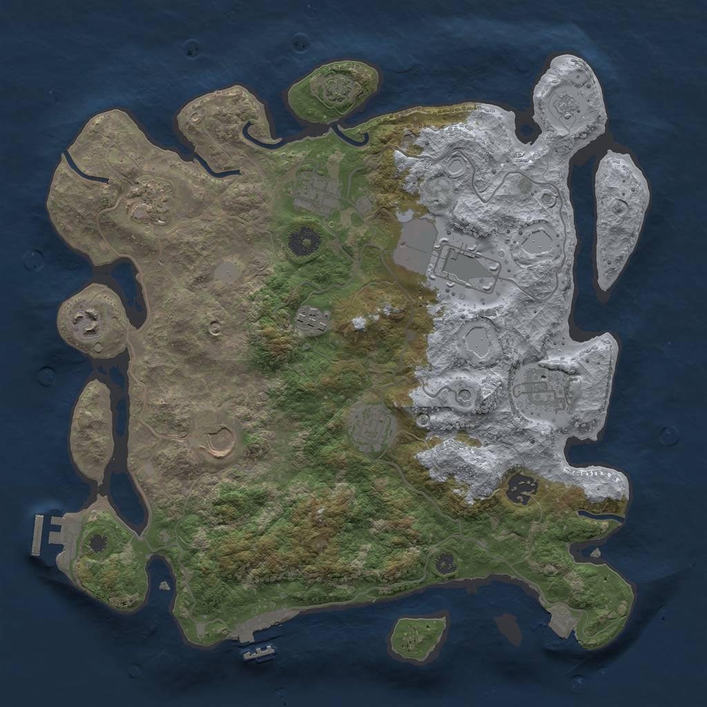 Rust Map: Procedural Map, Size: 3500, Seed: 13192, 17 Monuments