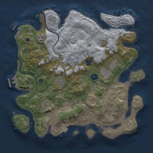 Thumbnail Rust Map: Procedural Map, Size: 3500, Seed: 1211620405, 14 Monuments