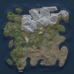 Thumbnail Rust Map: Procedural Map, Size: 3627, Seed: 1, 17 Monuments