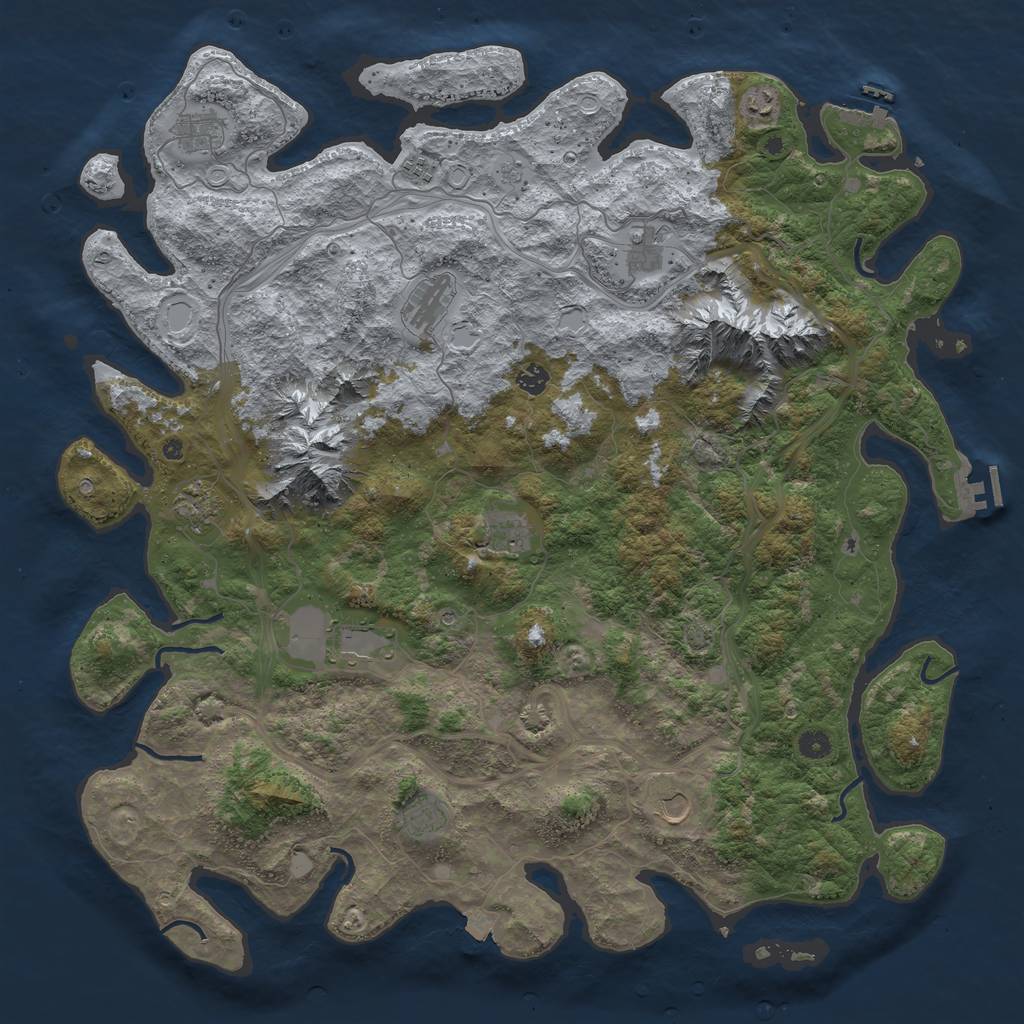 Rust Map: Procedural Map, Size: 5000, Seed: 1926733290, 19 Monuments