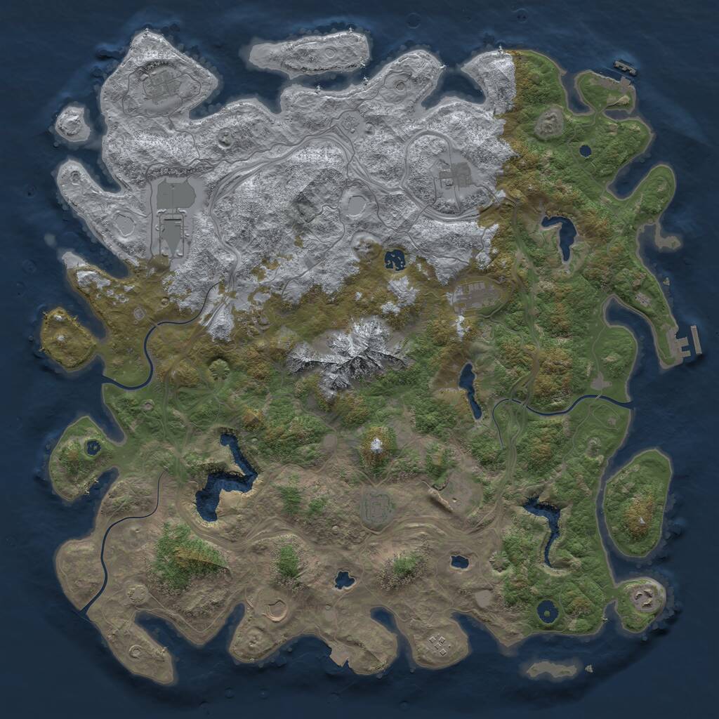 Rust Map: Procedural Map, Size: 5000, Seed: 1926733290, 17 Monuments