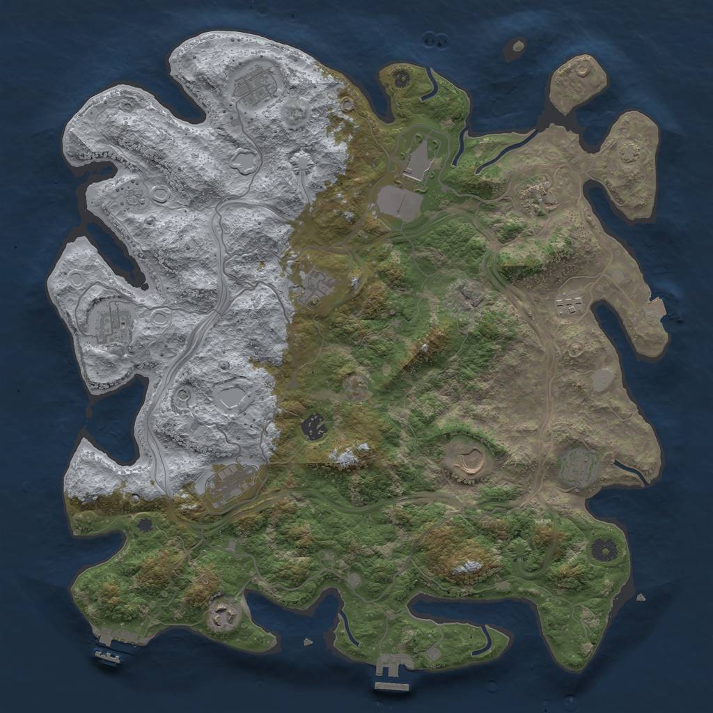 Rust Map: Procedural Map, Size: 4250, Seed: 1104208729, 19 Monuments