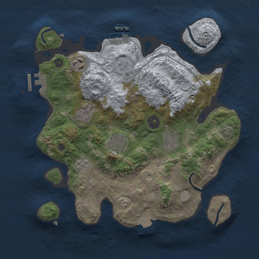 Rust Map: Procedural Map, Size: 3000, Seed: 17571, 13 Monuments