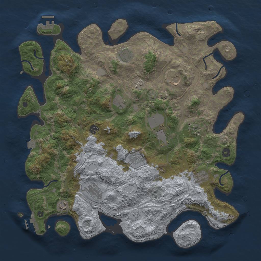 Rust Map: Procedural Map, Size: 4250, Seed: 1575404273, 19 Monuments