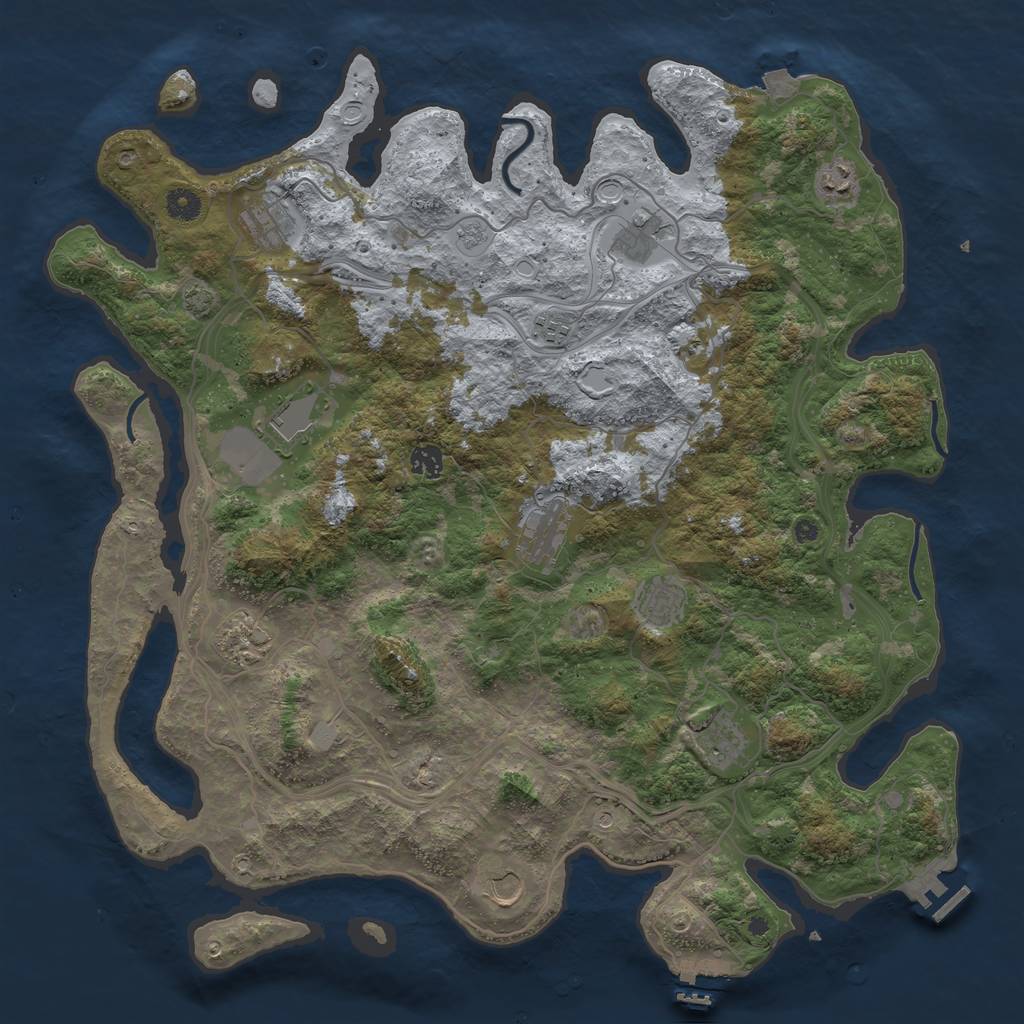 Rust Map: Procedural Map, Size: 4500, Seed: 274072921, 19 Monuments