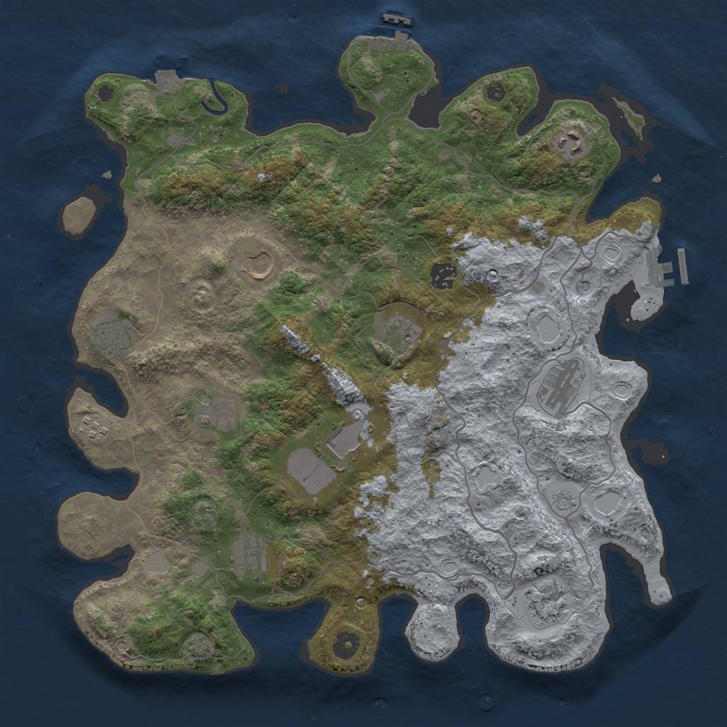 Rust Map: Procedural Map, Size: 4000, Seed: 15143233, 19 Monuments