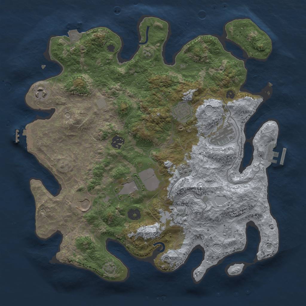 Rust Map: Procedural Map, Size: 3600, Seed: 1755264882, 16 Monuments