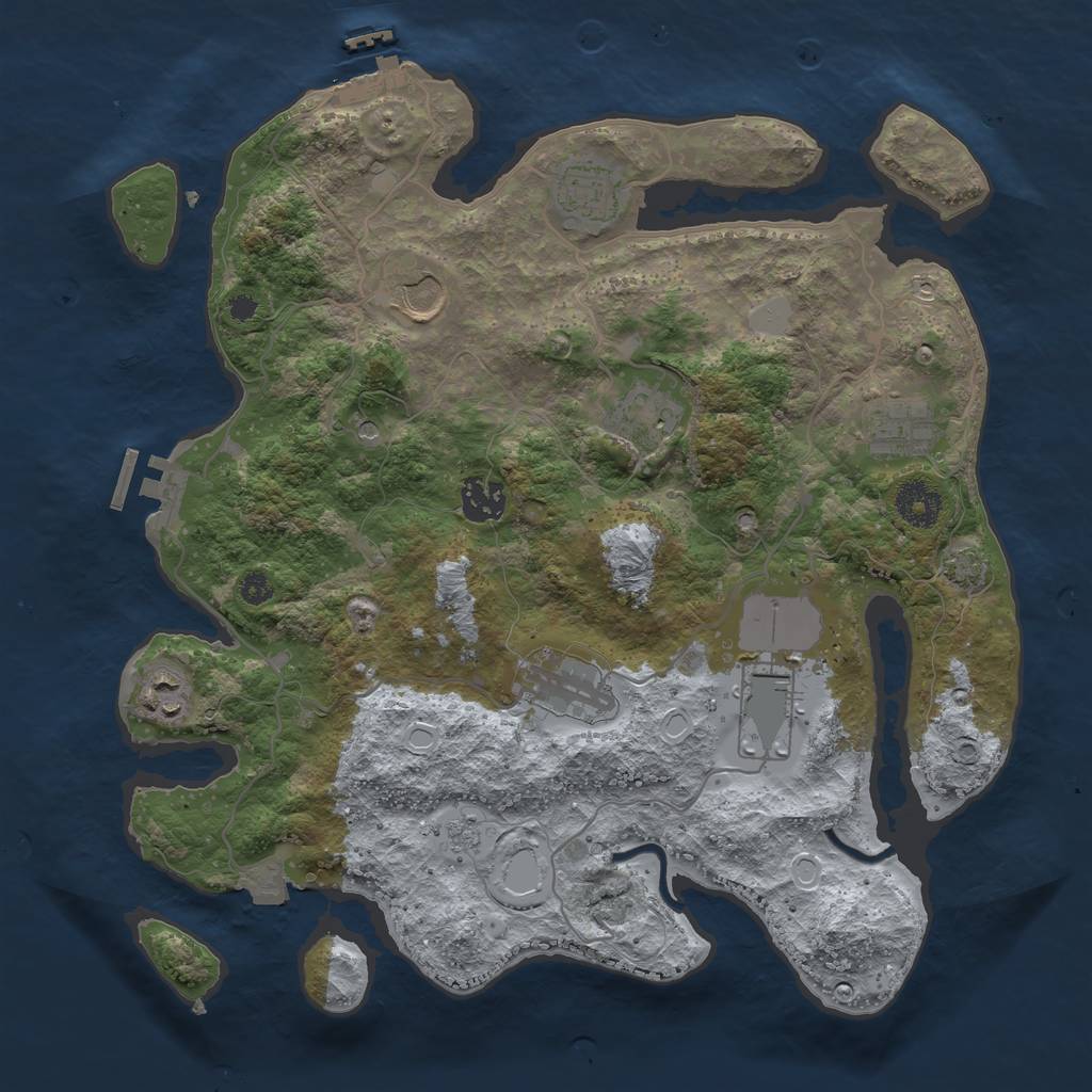 Rust Map: Procedural Map, Size: 3500, Seed: 1951251580, 16 Monuments