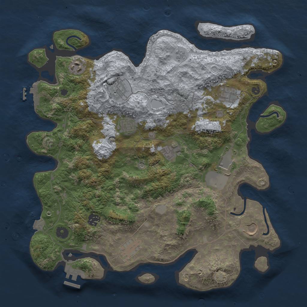 Rust Map: Procedural Map, Size: 3750, Seed: 75800500, 17 Monuments