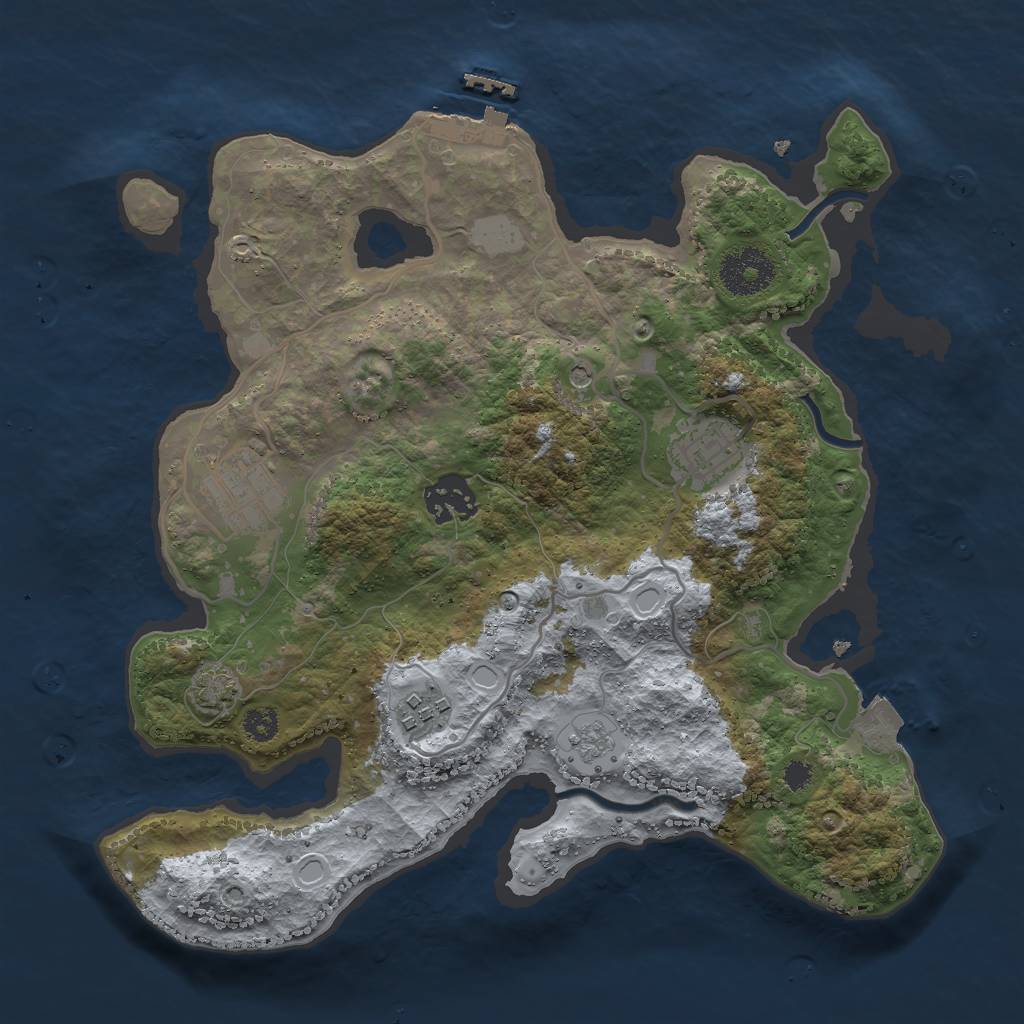 Rust Map: Procedural Map, Size: 3000, Seed: 1948965126, 11 Monuments