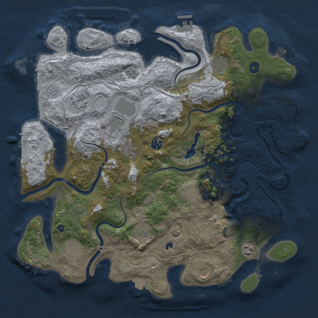 Rust Map: Procedural Map, Size: 4250, Seed: 12340, 17 Monuments