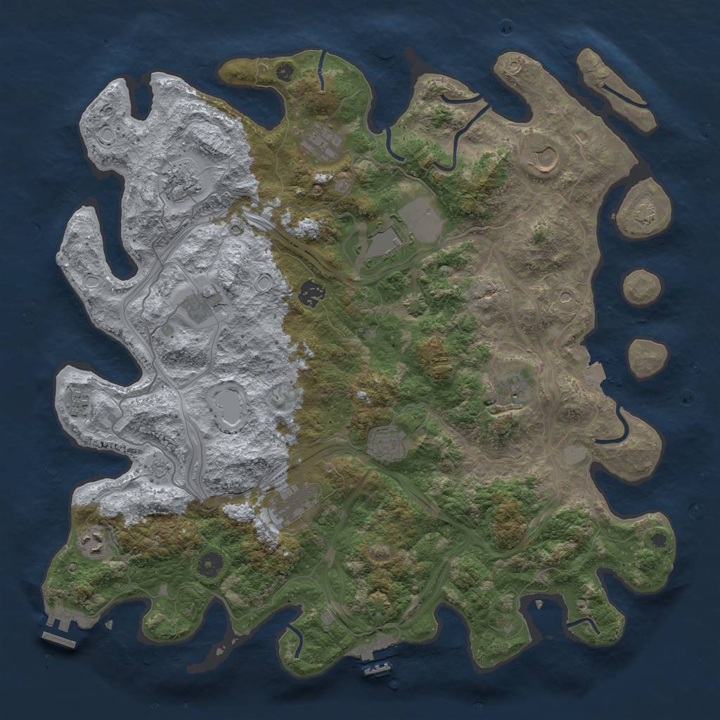 Rust Map: Procedural Map, Size: 4250, Seed: 853492724, 19 Monuments