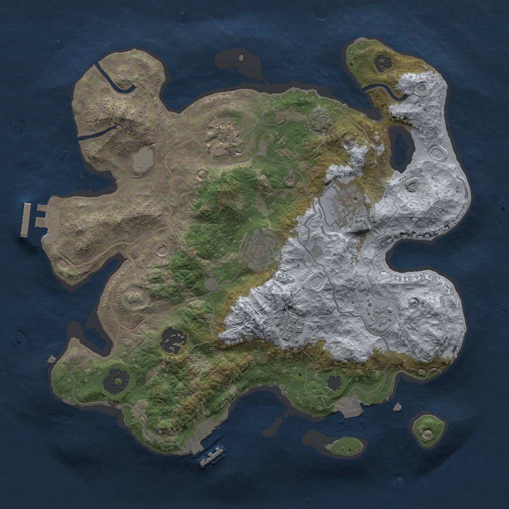 Rust Map: Procedural Map, Size: 3000, Seed: 1413206093, 13 Monuments